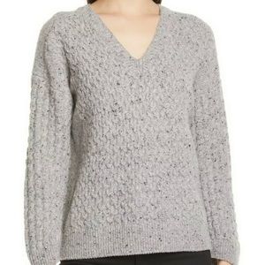 Vince Mini Cable Knit V-neck Wool Blend Sweater. S